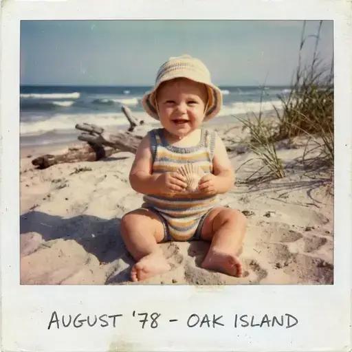 AI-generated baby photo in beach vibes setting - Summer vacation