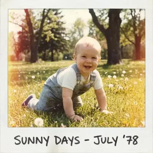 AI-generated baby photo in sunny park days setting - Playing in the park
